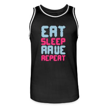 Eat Sleep Rave Repeat - Männer Basketball-Trikot - Schwarz/Weiß - Vorne - AI Model Male 185 dark (185cm)
