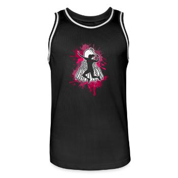 Badminton - Männer Basketball-Trikot - Schwarz/Weiß - Vorne - AI Model Male 185 dark (185cm)