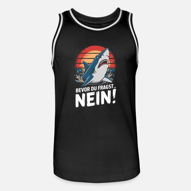 Requin Requin Requins Requin - Maillot de basket Homme - noir/blanc