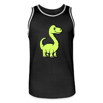 Dinosaur Brontosaurus Comic - Men's Basketball Jersey - black/white - Front - AI Model Male 185 dark (185cm)