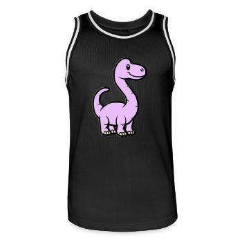 Dinosaur Brontosaurus Comic - Men's Basketball Jersey - black/white - Front - AI Model Male 185 dark (185cm)