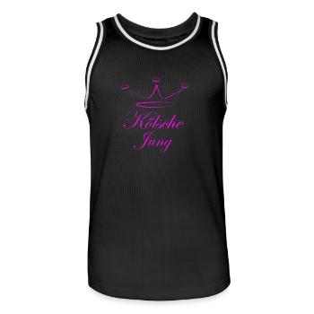 kölsche Jung - Männer Basketball-Trikot - Schwarz/Weiß - Vorne - AI Model Male 185 dark (185cm)