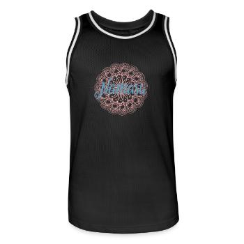Yoga Namaste Fitness Shirt - Männer Basketball-Trikot - Schwarz/Weiß - Vorne - AI Model Male 185 dark (185cm)