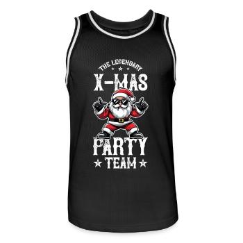 Équipe de fête de Noël drôle - Maillot de basket Homme - noir/blanc - Devant - AI Model Male 185 dark (185cm)