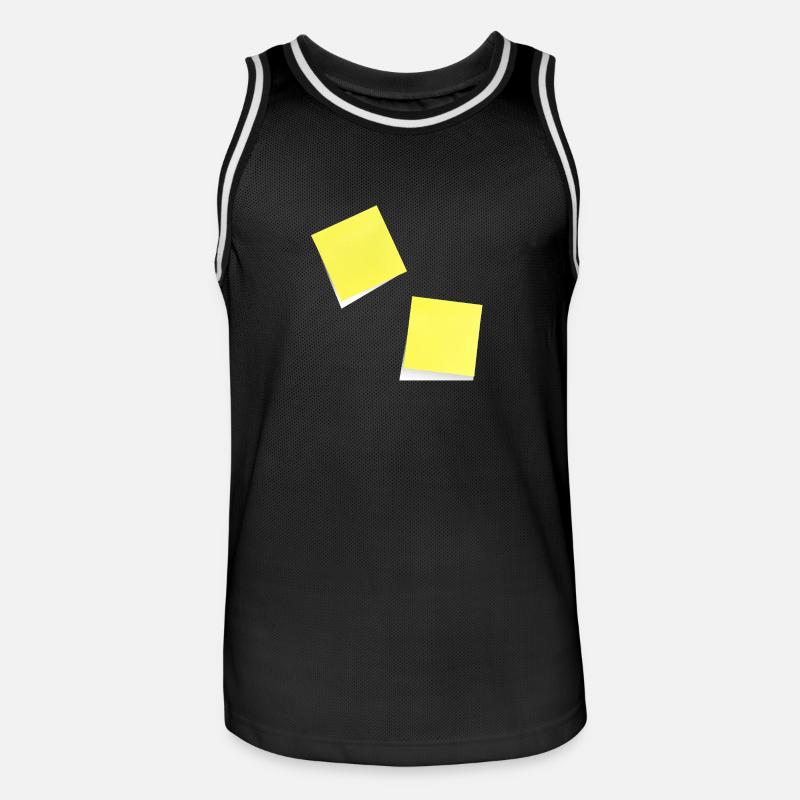 note jaune , adhésif , sticky note - Maillot de basket Homme - noir/blanc