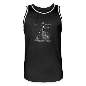 Vintage Fahrrad Old School Minimalistisch Geschenk - Männer Basketball-Trikot - Schwarz/Weiß - Vorne - AI Model Male 185 dark (185cm)