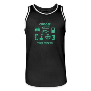 Choisissez votre arme - Gamer - Console de jeux - Maillot de basket Homme - noir/blanc - Devant - AI Model Male 185 dark (185cm)