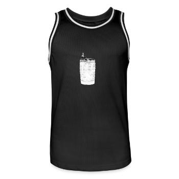 Gin Tonic Glas mit Zitrone - transparent - Männer Basketball-Trikot - Schwarz/Weiß - Vorne - AI Model Male 185 dark (185cm)