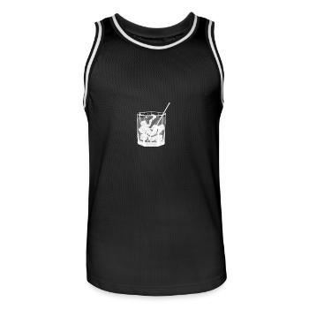 Kleines Glas Gin Tonic - Sommerdrink - Transparent - Männer Basketball-Trikot - Schwarz/Weiß - Vorne - AI Model Male 185 dark (185cm)