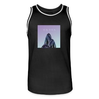 London Poster - Männer Basketball-Trikot - Schwarz/Weiß - Vorne - AI Model Male 185 dark (185cm)