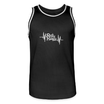 Coeur de rock heavy metal cadeau Hardrock Festival - Maillot de basket Homme - noir/blanc - Devant - AI Model Male 185 dark (185cm)
