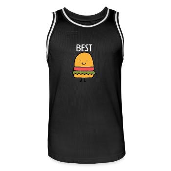 Best Friends, Beste Freunde, Partnershirt, Burger - Männer Basketball-Trikot - Schwarz/Weiß - Vorne - AI Model Male 185 dark (185cm)