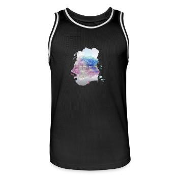 Fantasy Mirror Lake Mountains couleurs cadeau coloré - Maillot de basket Homme - noir/blanc - Devant - AI Model Male 185 dark (185cm)
