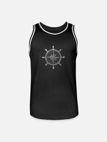 Compass grunge - Men's Basketball Jersey - black/white