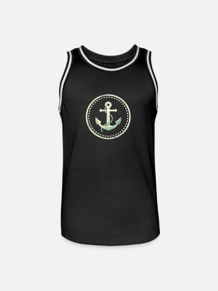 anchor - Men's Basketball Jersey - black/white