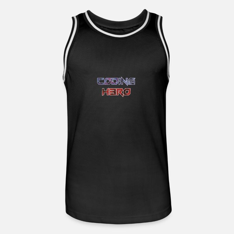 Coding Hero - Programmier-Held - Männer Basketball-Trikot - Schwarz/Weiß