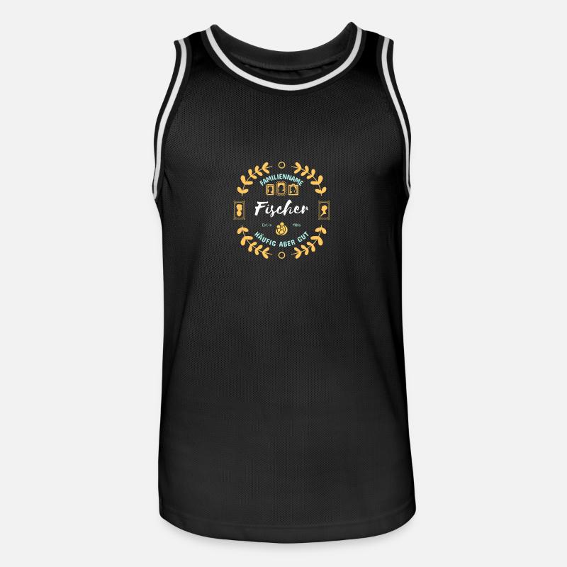 Cognome Fischer - Maglia da basket per uomo - nero/bianco
