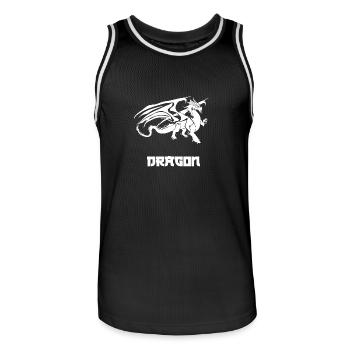 Drache - Männer Basketball-Trikot - Schwarz/Weiß - Vorne - AI Model Male 185 dark (185cm)