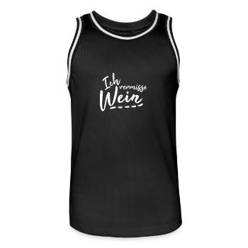Le vin me manque - Maillot de basket Homme - noir/blanc - Devant - AI Model Male 185 dark (185cm)