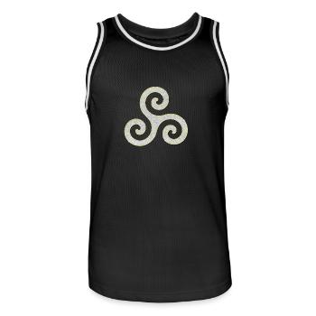 Triskele als Schmuckstück - Männer Basketball-Trikot - Schwarz/Weiß - Vorne - AI Model Male 185 dark (185cm)