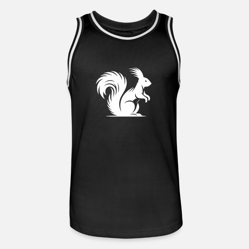 Putziges Eichhörnchen mit buschigem Schwanz - Männer Basketball-Trikot - Schwarz/Weiß
