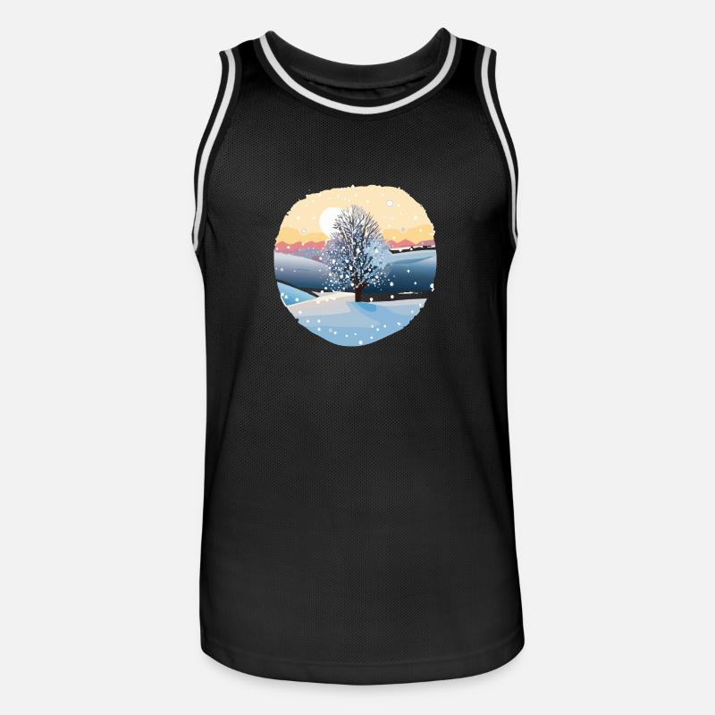 Winter Magic: Snow Magic Tree - Men's Basketball Jersey - black/white