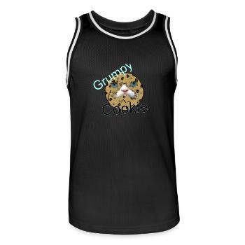 Cookie grincheux - Maillot de basket Homme - noir/blanc - Devant - AI Model Male 185 dark (185cm)