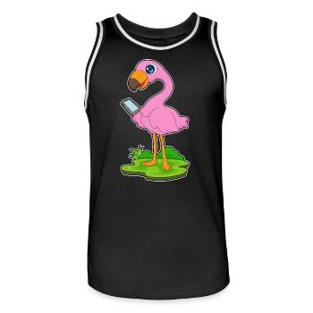 Flamingo Smartphone - Männer Basketball-Trikot - Schwarz/Weiß - Vorne - AI Model Male 185 dark (185cm)