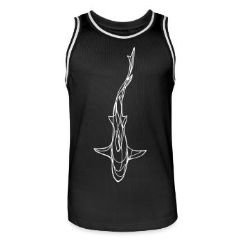 White Shark Silhouette - Men's Basketball Jersey - black/white - Front - AI Model Male 185 dark (185cm)