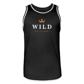 Wild Original Family Logo - Men's Basketball Jersey - black/white - Front - AI Model Male 185 dark (185cm)
