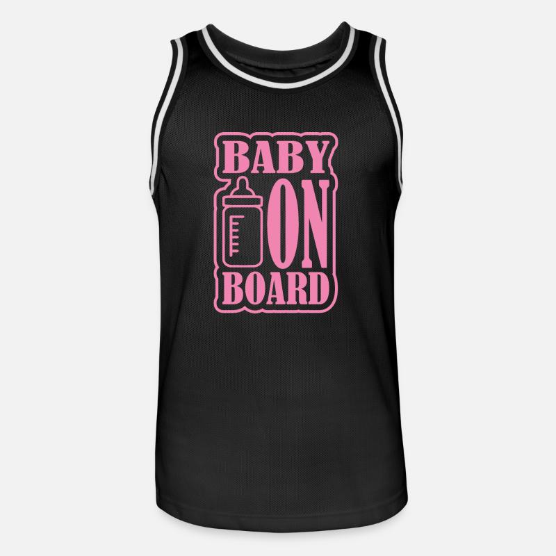Bébé à bord - Maillot de basket Homme - noir/blanc