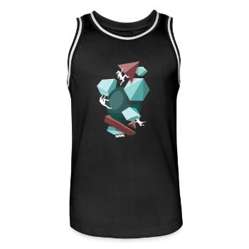 équipe sympa - Maillot de basket Homme - noir/blanc - Devant - AI Model Male 185 dark (185cm)