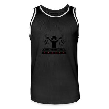 DJ Platines Disc Jockey - Maillot de basket Homme - noir/blanc - Devant - AI Model Male 185 dark (185cm)