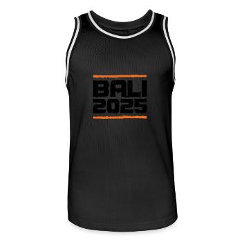 Bali 2025 Urlaub - Männer Basketball-Trikot - Schwarz/Weiß - Vorne - AI Model Male 185 dark (185cm)