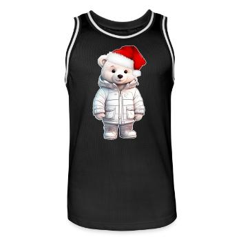 Bear Christmas - Men's Basketball Jersey - black/white - Front - AI Model Male 185 dark (185cm)