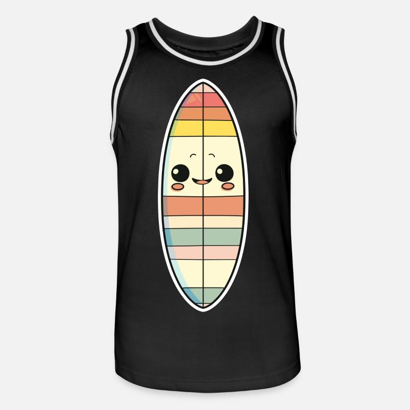 Surfbrett Comic Stil - Männer Basketball-Trikot - Schwarz/Weiß