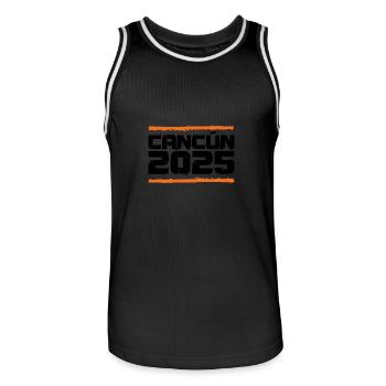 Cancun 2025 Urlaub - Männer Basketball-Trikot - Schwarz/Weiß - Vorne - AI Model Male 185 dark (185cm)
