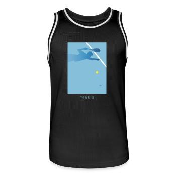 Tennis Art - Männer Basketball-Trikot - Schwarz/Weiß - Vorne - AI Model Male 185 dark (185cm)