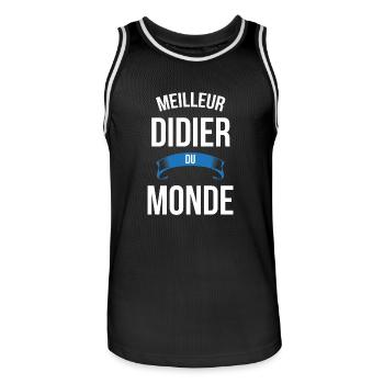 Meilleur Didier du monde homme - Maillot de basket Homme - noir/blanc - Devant - AI Model Male 185 dark (185cm)