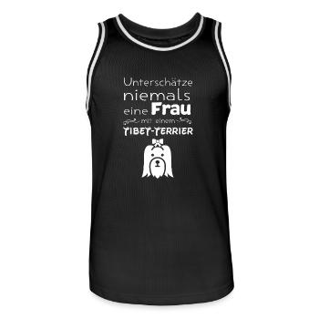 Tibet Terrier - Männer Basketball-Trikot - Schwarz/Weiß - Vorne - AI Model Male 185 dark (185cm)
