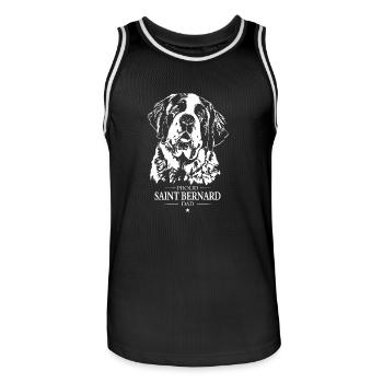 Saint Bernard Dad Hunde Hund Bernhardiner Wilsigns - Männer Basketball-Trikot - Schwarz/Weiß - Vorne - AI Model Male 185 dark (185cm)