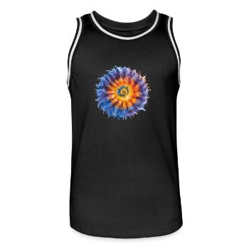 Batik-Hemd - Männer Basketball-Trikot - Schwarz/Weiß - Vorne - AI Model Male 185 dark (185cm)