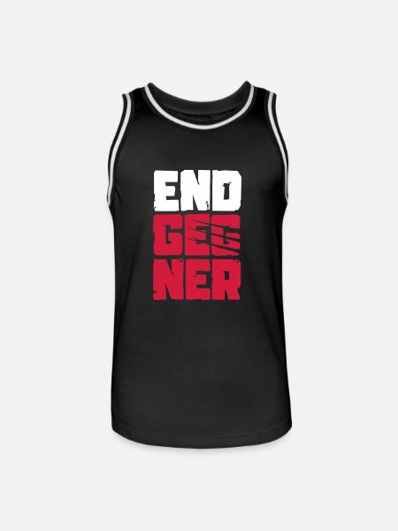 Endgegner - Männer Basketball-Trikot - Schwarz/Weiß