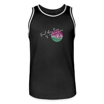 Feel the Sun - Men's Basketball Jersey - black/white - Front - AI Model Male 185 dark (185cm)