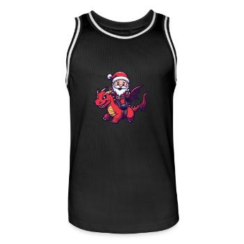 Dragon Santa Claus - Men's Basketball Jersey - black/white - Front - AI Model Male 185 dark (185cm)