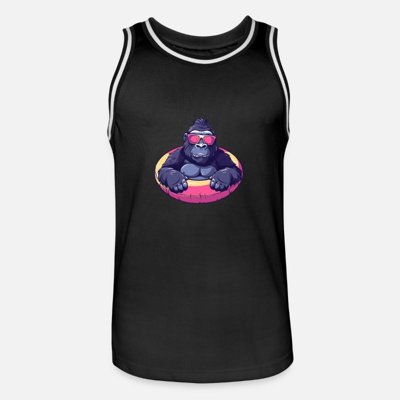 Gorilla Comic Cool - Männer Basketball-Trikot - Schwarz/Weiß