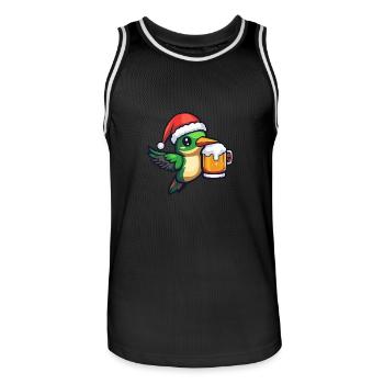 Kolibri Vogel Bier Xmas Weihnachten - Männer Basketball-Trikot - Schwarz/Weiß - Vorne - AI Model Male 185 dark (185cm)