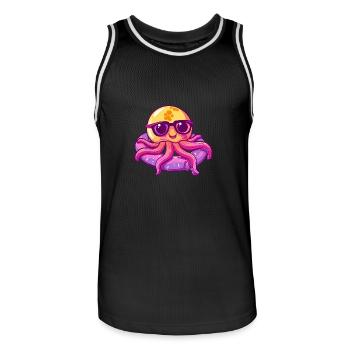 Qualle Comic Cool - Männer Basketball-Trikot - Schwarz/Weiß - Vorne - AI Model Male 185 dark (185cm)