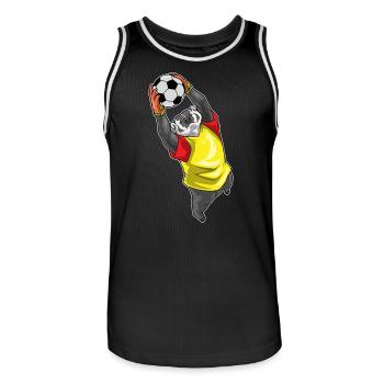 Dachs Torwart Fußball - Männer Basketball-Trikot - Schwarz/Weiß - Vorne - AI Model Male 185 dark (185cm)