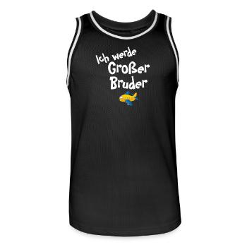 Ich werde Großer Bruder Flugzeug - Männer Basketball-Trikot - Schwarz/Weiß - Vorne - AI Model Male 185 dark (185cm)